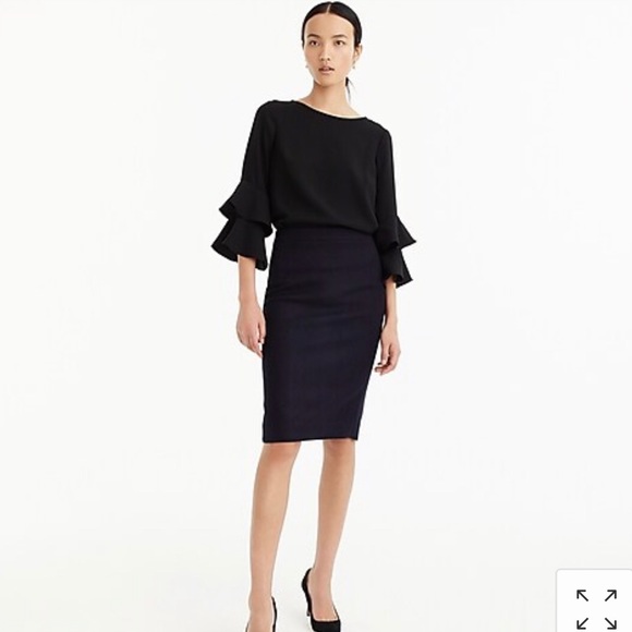 J. CREW teal No. 2 pencil skirt - 100% wool size 2 - Picture 5 of 5